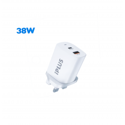 شاحن جداري الاصلي  منفذين من اي بلاس  PD + USB 38 W   شاحن جداري الاصلي  منفذين من اي بلاس  PD + USB 38 W