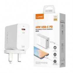 شاحن جداري TC TO TC A1405C LDNIO PD بقوة 40 وات مع تقنية الشحن الذكي شاحن جداري TC TO TC A1405C LDNIO PD بقوة 40 وات مع تقنية الشحن الذكي