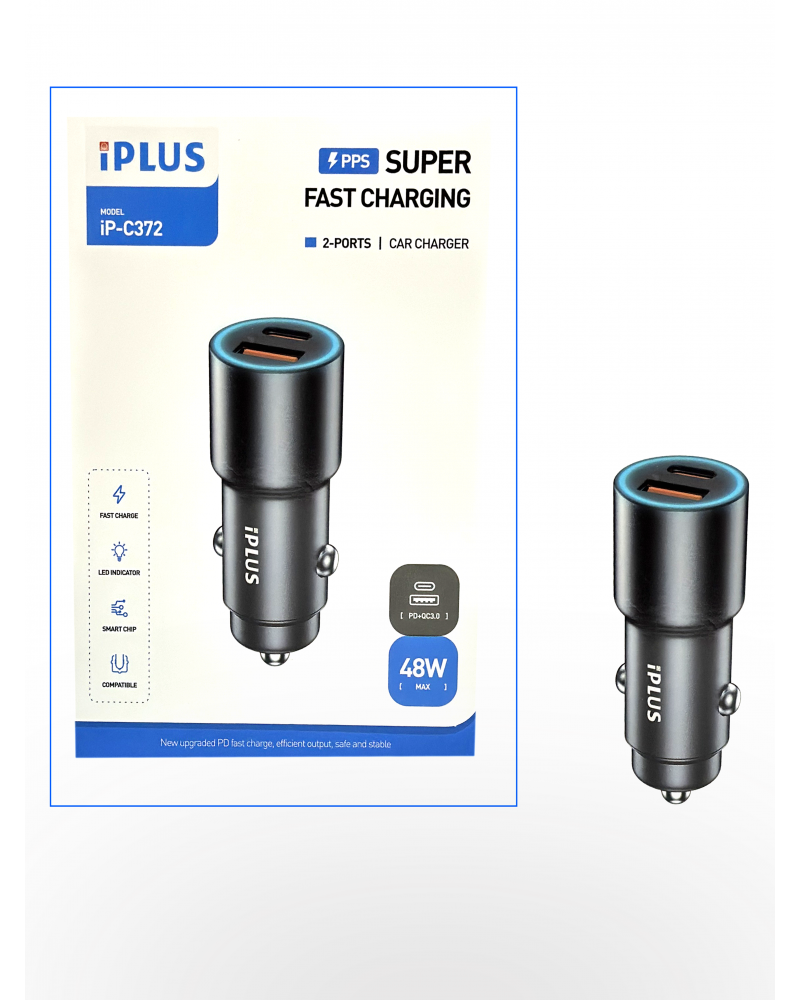 شاحن سيارة PD بقوة 48 واط iplus C372