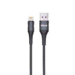 كيبل شحن ايفون قماش يدعم الشحن السريع من شركة الوكيل الشامل IPLUS