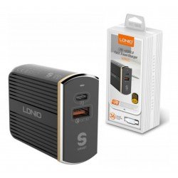 شاحن جداري من PD + USN  A2502Q   LDNIO بقوة 36 وات - ضمان سنتين -لون اسود شاحن جداري من PD + USN  A2502Q   LDNIO بقوة 36 وات - ضمان سنتين -لون اسود