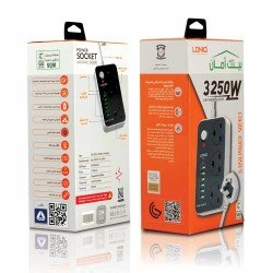 وصلة كهربائية LDNIO  مقاس 2 متر مع 2 مقابس طاقة و6 فتحات USB، مقاوم للحريق, وصلة كهربائية 3 خيارات مع فتحة شحنUSB C وشحن عبر التوصيل بالطاقة، وصلة كهربائية شديدة التحمل - اسود