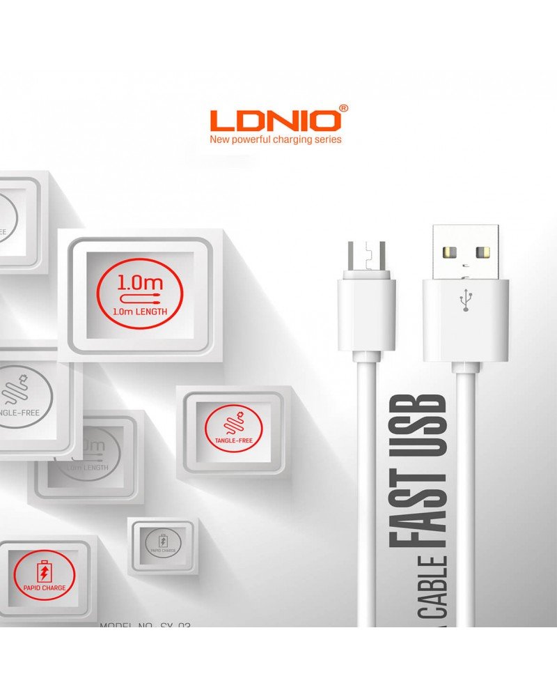 LDNIO SY-03 كيبل مايكرو USB سريع الشحن