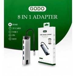 محول من Type-C إلى USB HD متعدد الوظائف 8 في 1 مع فتحة بطاقة SD و TF